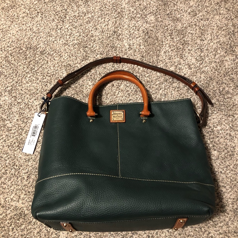 Dooney & Bourke Green Chelsea Shopper with Adjustable Strap